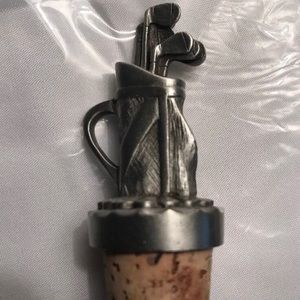 Golfer Pewter Wine Bottle Stopper or Cork